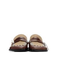 JW Anderson Brown And Beige Antick Stitch Loafers