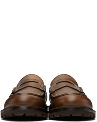 Brunello Cucinelli Brown Leather Lugged Loafer