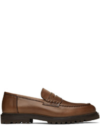 Brunello Cucinelli Brown Leather Lugged Loafer