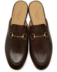 Gucci Brown Princetown Slippers