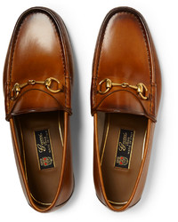 Gucci Burnished Leather Horsebit Loafers
