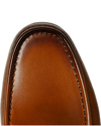 Gucci Burnished Leather Horsebit Loafers