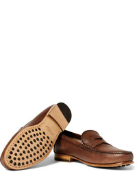 Tod's Burnished Leather Penny Loafers
