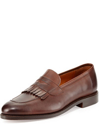 Ralph Lauren Collection Leather Kiltie Penny Loafer Brown