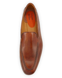 Magnanni For Neiman Marcus Leather Apron Toe Loafer Cognac