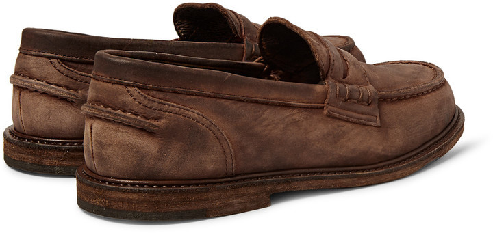 Hender Scheme Slouchy Washed Leather Penny Loafers, $650 | MR