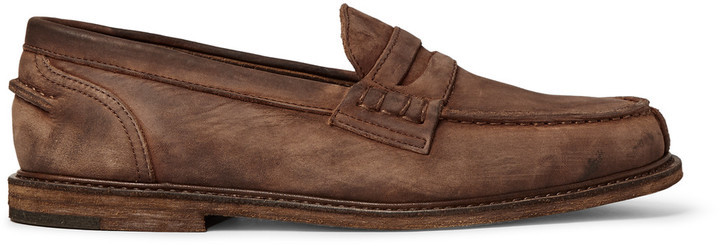 Hender Scheme Slouchy Washed Leather Penny Loafers, $650 | MR