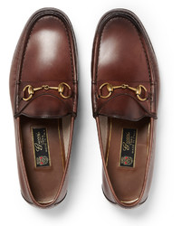 Gucci Horsebit Burnished Leather Loafers