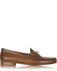 Gucci Horsebit Detailed Burnished Leather Loafers