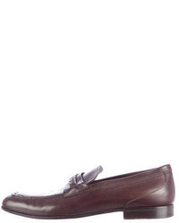 Bottega Veneta Intrecciato Trimmed Leather Loafers