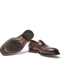 Officine Creative Ivy Burnished Leather Penny Loafers