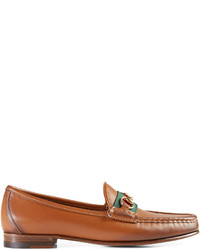 Gucci Leather Horsebit Loafer With Web