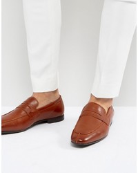 Asos Loafers In Tan Faux Leather