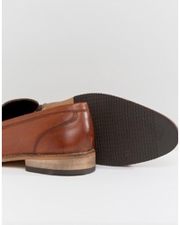 Asos Loafers In Tan Leather With Natural Sole