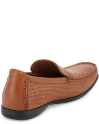 Kenneth Cole Matter Of Fact Perforated Leather Loafer Cognac