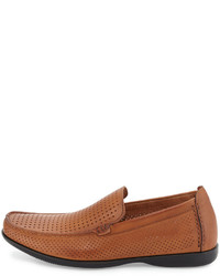 Kenneth Cole Matter Of Fact Perforated Leather Loafer Cognac