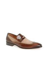 Mezlan Balada Penny Loafer Brown Beige 14 M