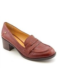 Nine West New Kimmie Brown Leather Loafers Shoes