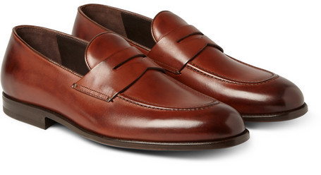 Okeeffe Samuel Leather Penny Loafers, $575 | MR PORTER | Lookastic