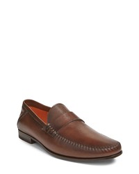 Santoni Paine Loafer In Brown Leather At Nordstrom