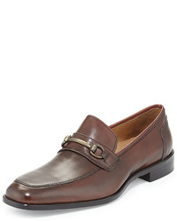Neiman Marcus Roma Leather Bit Loafer Brown