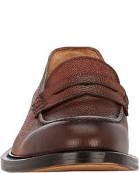 Antonio Maurizi Scotch Grain Penny Loafers Brown