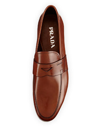 Prada Smooth Leather Penny Loafer Light Brown