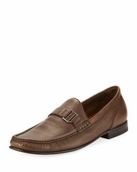 Bally Suver Grained Leather Moccasin Loafer