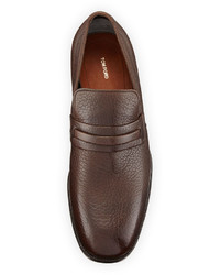 Tom Ford Wilson Banded Leather Loafer Brown