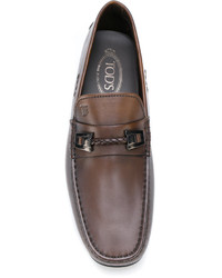 Tod's Woven Bit Leather Loafers