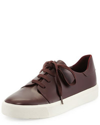 Brown Leather Low Top Sneakers