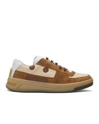 Acne Studios Brown And Beige Perey Lace Up Sneakers
