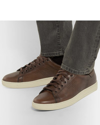 Tom Ford Burnished Leather Sneakers