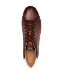 Santoni Contrasting Heel Low Sneakers