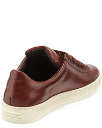 Tom Ford Russel Leather Low Top Sneaker Brown