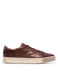 Santoni Stitched Low Top Trainers