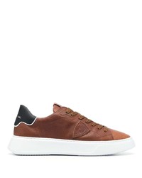 Philippe Model Paris Temple West Low Top Leather Sneakers