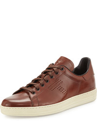 Tom Ford Warwick Leather Low Top Sneaker Brown