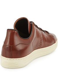 Tom Ford Warwick Leather Low Top Sneaker Brown