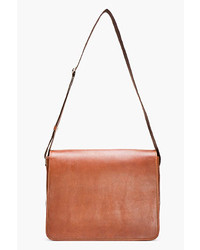 A.P.C. Brown Leather Messenger Bag