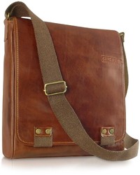 Chiarugi Handmade Brown Genuine Leather Crossbody Bag