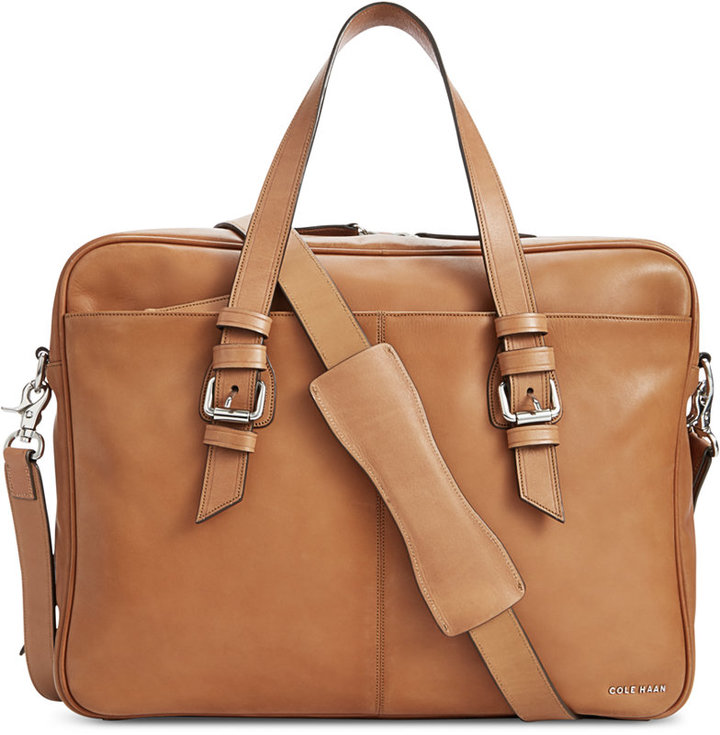 cole haan smooth leather messenger bag