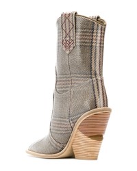 Fendi Check Pattern Ankle Boots