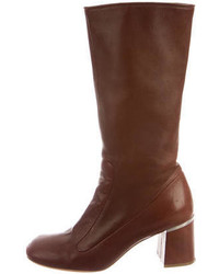 Celine Cline Leather Mid Calf Boots