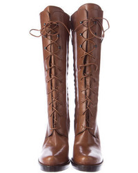 CNC Costume National Costume National Leather Lace Up Mid Calf Boots