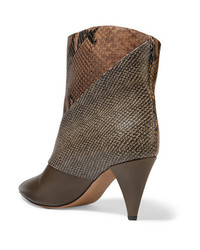 Isabel Marant Ed Snake Effect Leather Ankle Boots