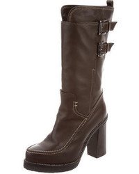 Tod's Leather Mid Calf Boots