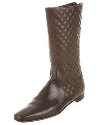 Manolo Blahnik Leather Mid Calf Boots