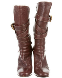 Chloé Leather Mid Calf Boots