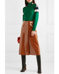 Marni Faux Patent Leather Midi Skirt